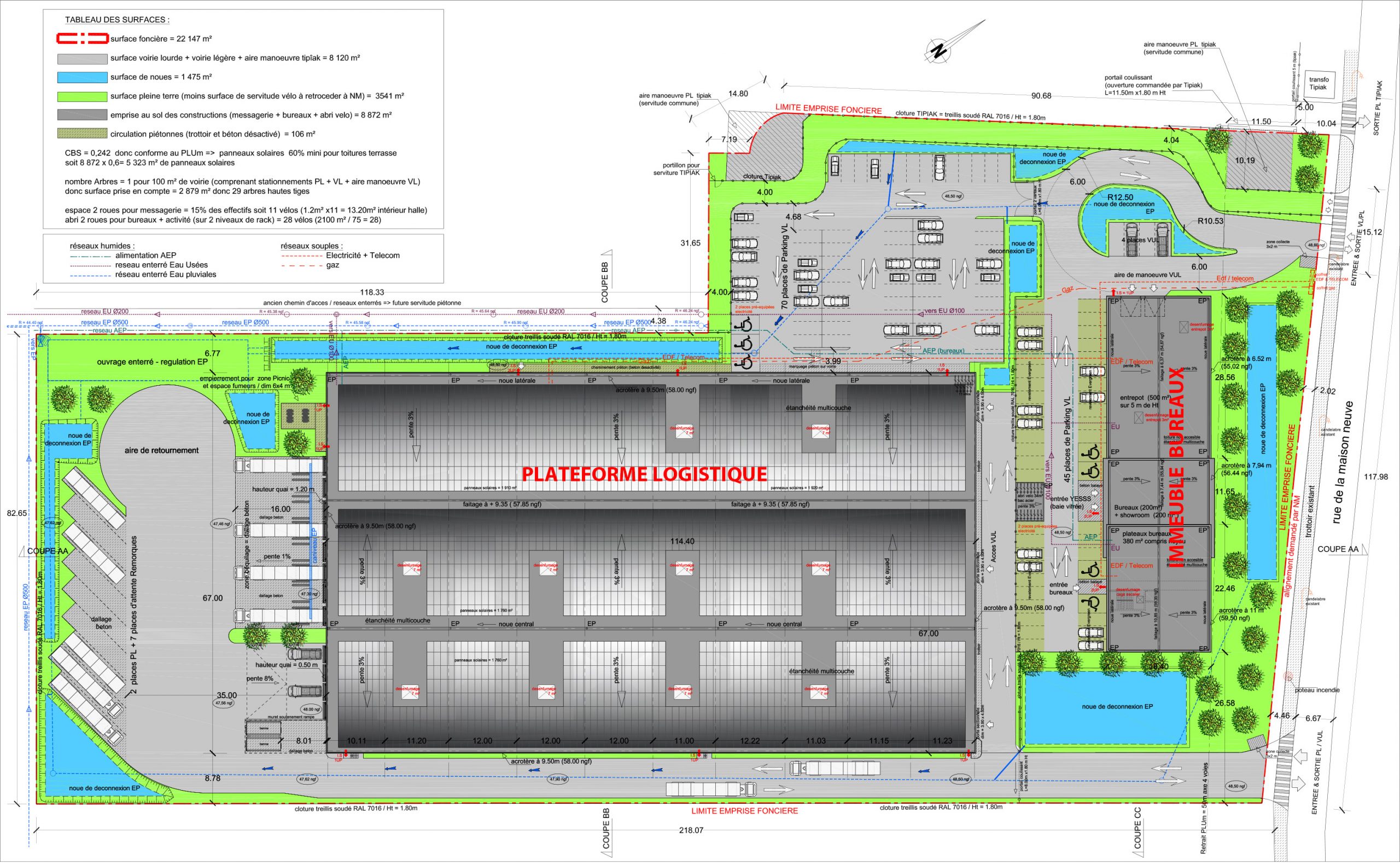 N:�1- PROJETS137- UPS PHALSBOURG�7- PC 2PC02 – PLAN MASSE V9